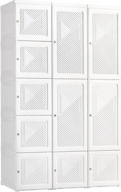 Portable wardrobe closet Homcom Portable Closet With Cube Storage Wardrobe