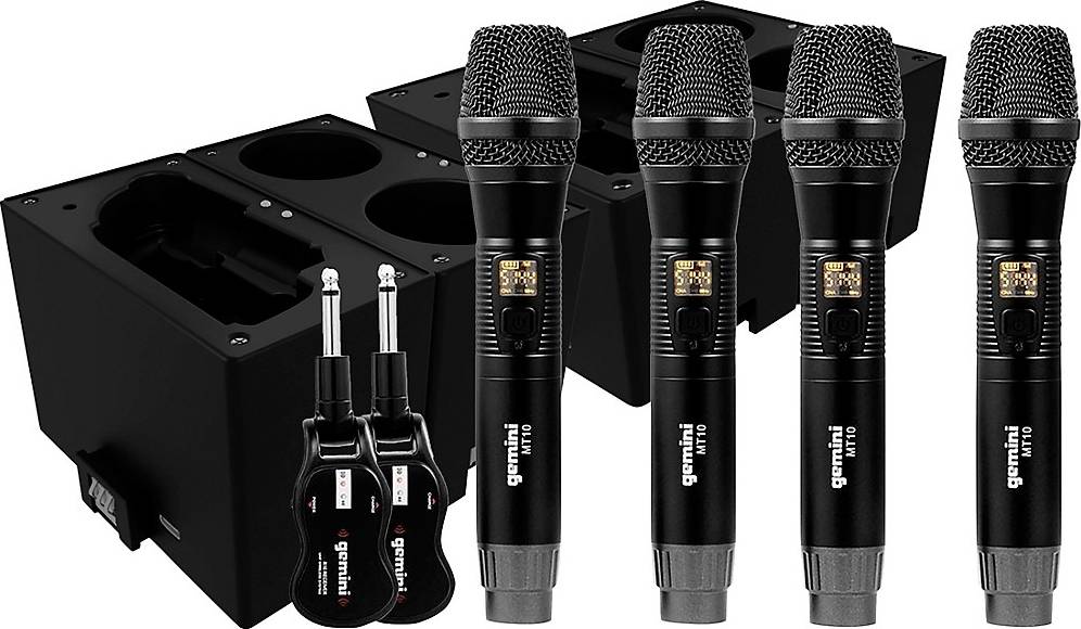 Wireless microphones Gemini UHF Quad Wireless Microphone System