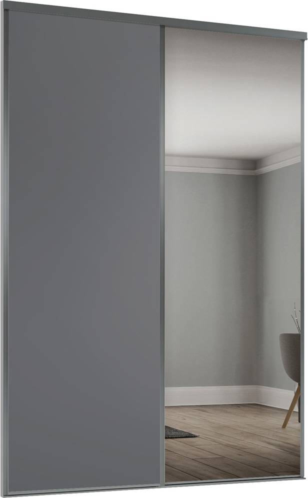 Spacepro Classic 2 Door Graphite Frame Sliding Kit Wardrobe