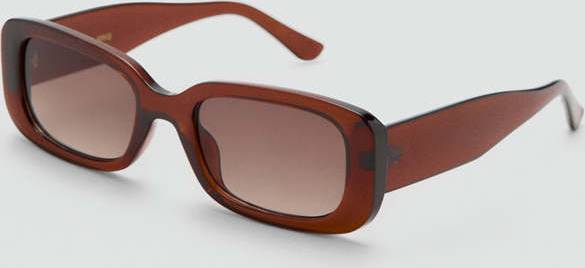 Mango Rectangular Frame Sunglasses Brown