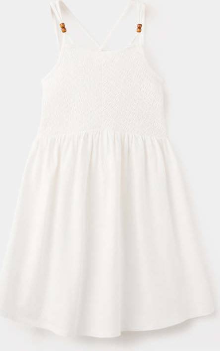 Mango Long Dress With Ruffled Detail - White