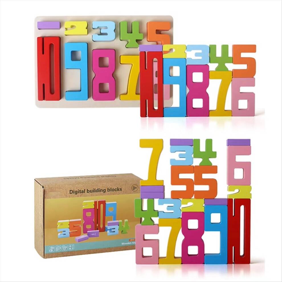 Wooden Number Stacking Blocks