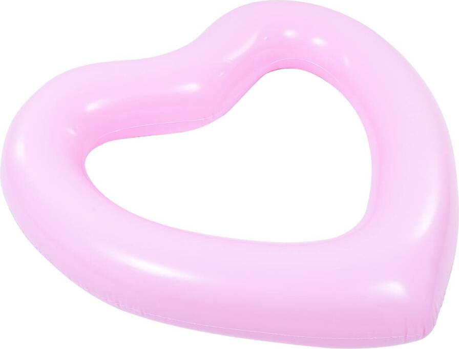 Pink Heart Shaped Inflatable Pool Float Swim Ring