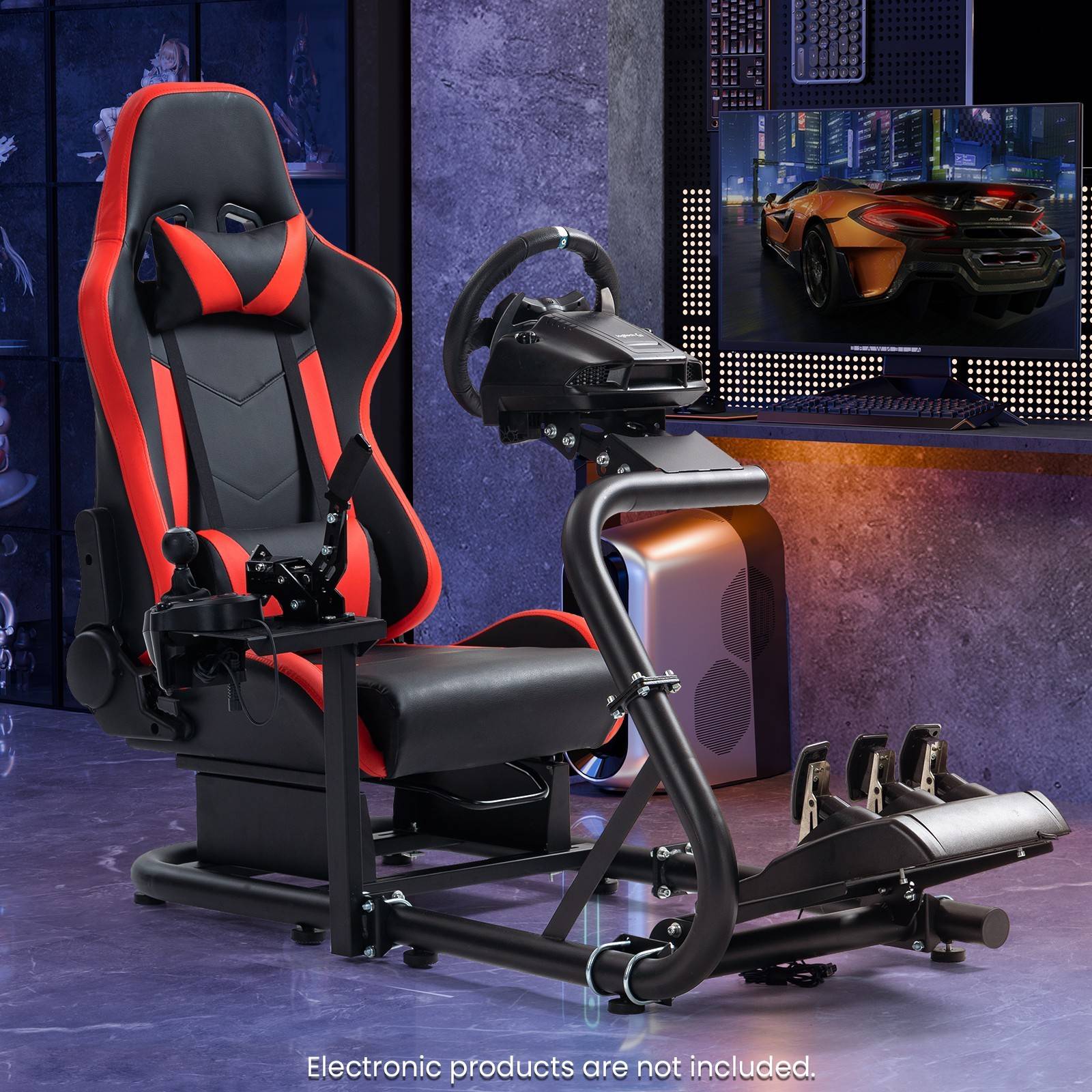 Cockpit sim racing Minneer Racing Sim Cockpit Lenkradständer Mit Rotem Sitz