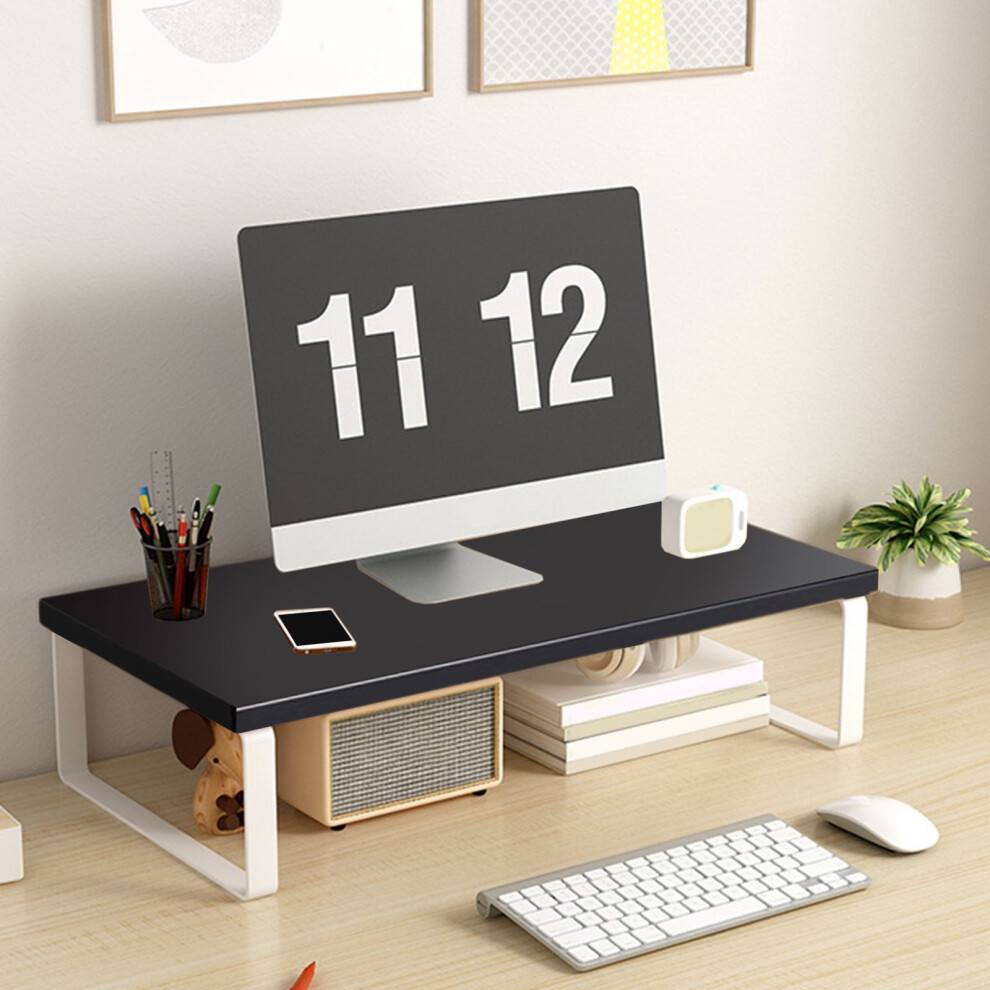 Printer stand with storage Wood Monitor Riser Stand with Storage Shelf