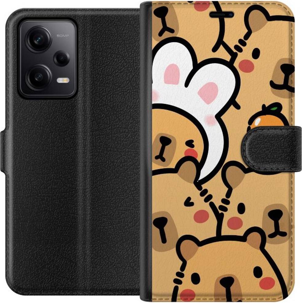 iSecrets Redmi Note 12 Pro Tegnebogsetui Kapivara Sort