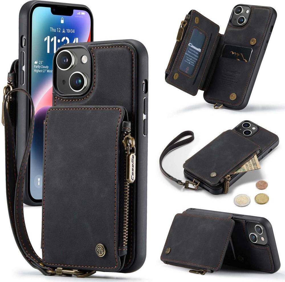 CaseMe Back Case Wallet iPhone 14 Plus Sort