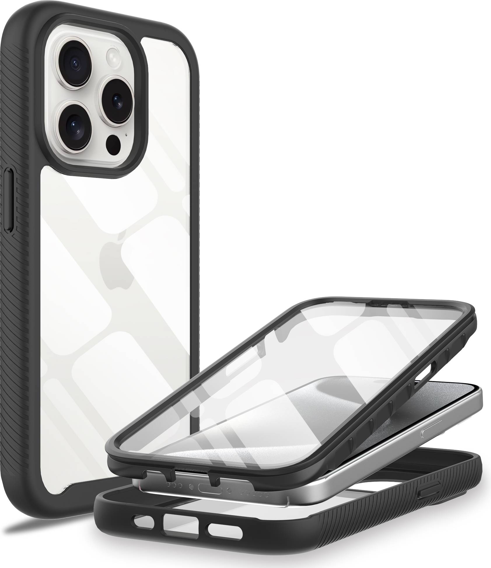 Mobique Full Protection Case iPhone 15 Pro Max Sort