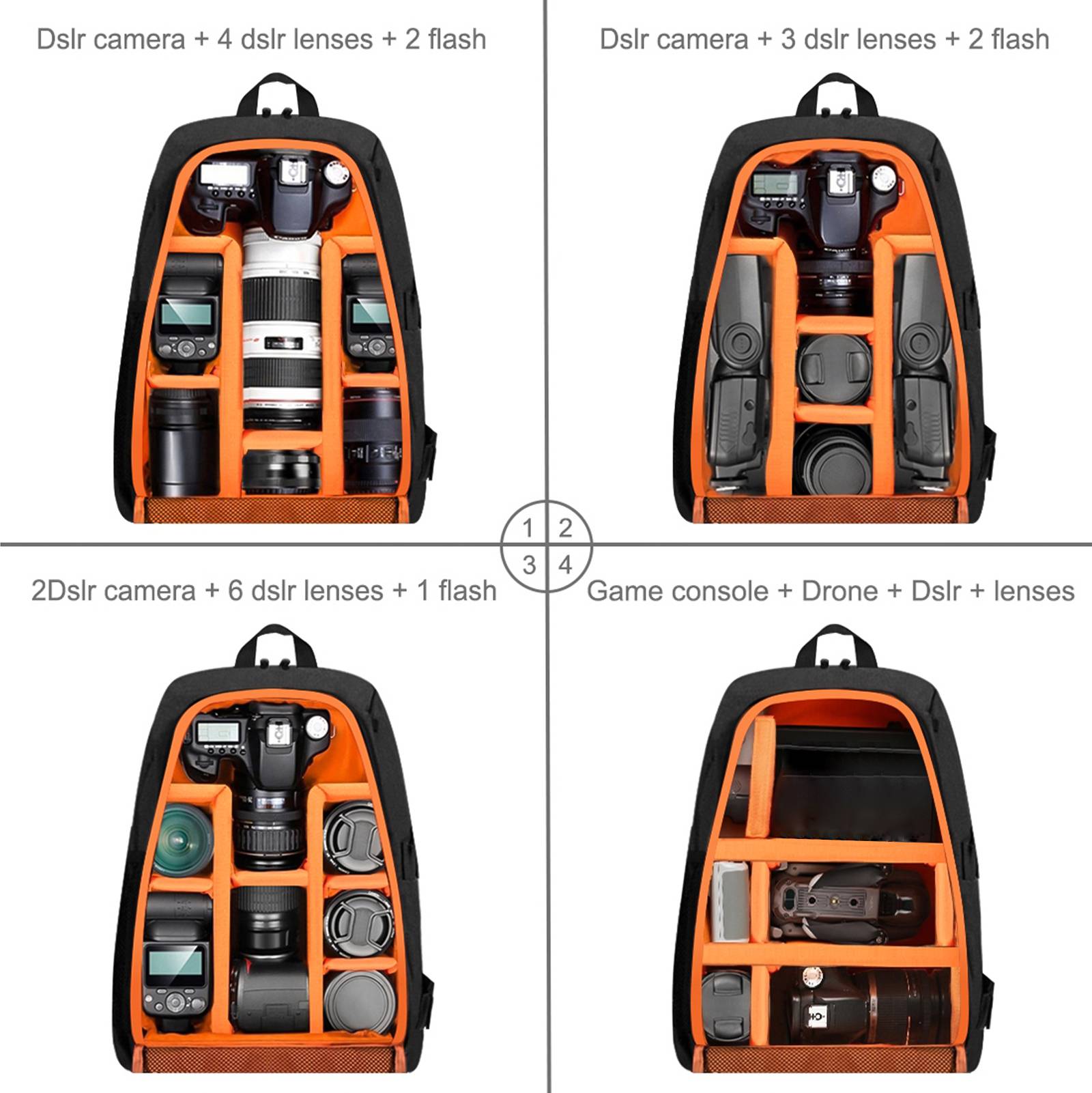 Large Capacity Camera Backpack With Laptop
