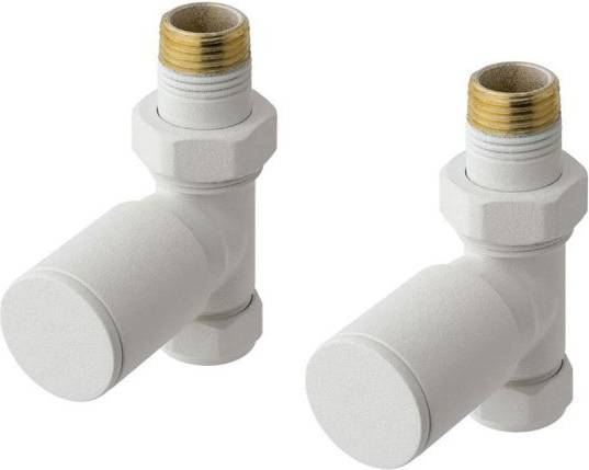 Solaro 15mm Straight Radiator Valves Matt White