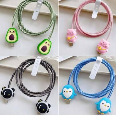 Shein 4-Piece Colorful Cable Protector Set