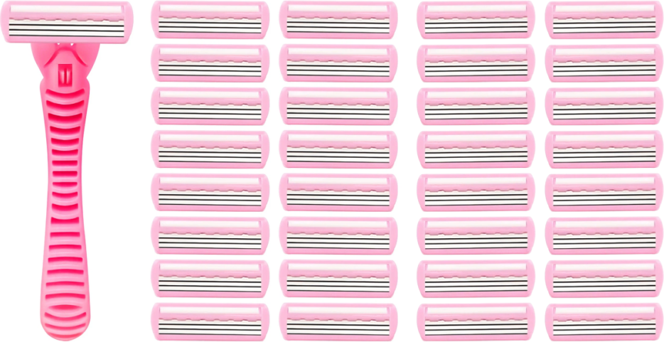 Pink Triple Blade Razor Set
