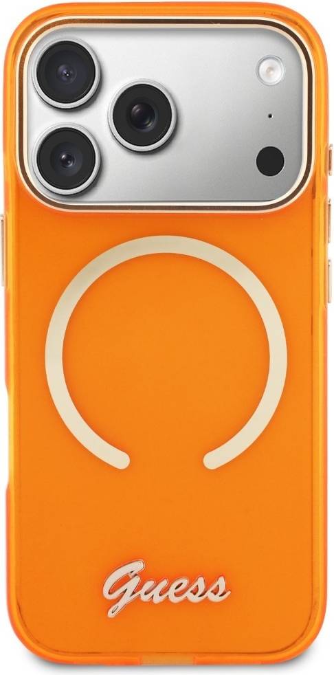 Guess IML Script Metal MagSafe Case iPhone 17 Pro