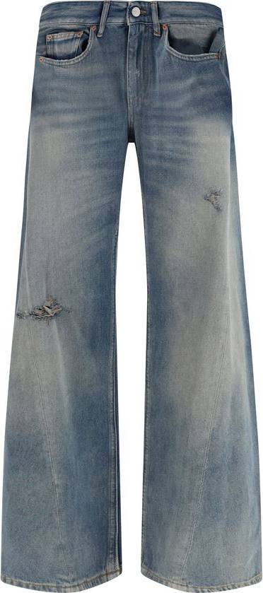 MM6 Ripped Five-Pocket Regular Jeans - Grey Blue