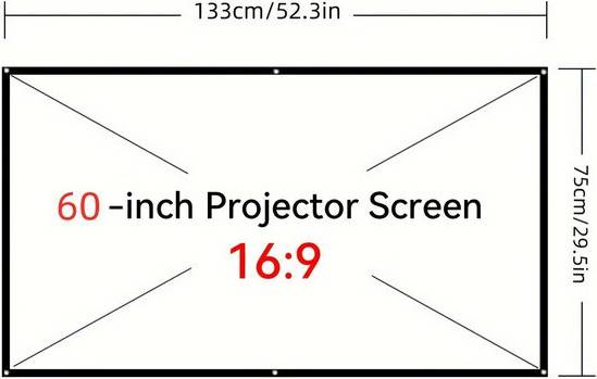 Foldable Projection Screen 100 Inch Polyester Kit