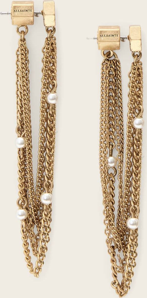 AllSaints Rae Frontback Chain Earrings - Gold