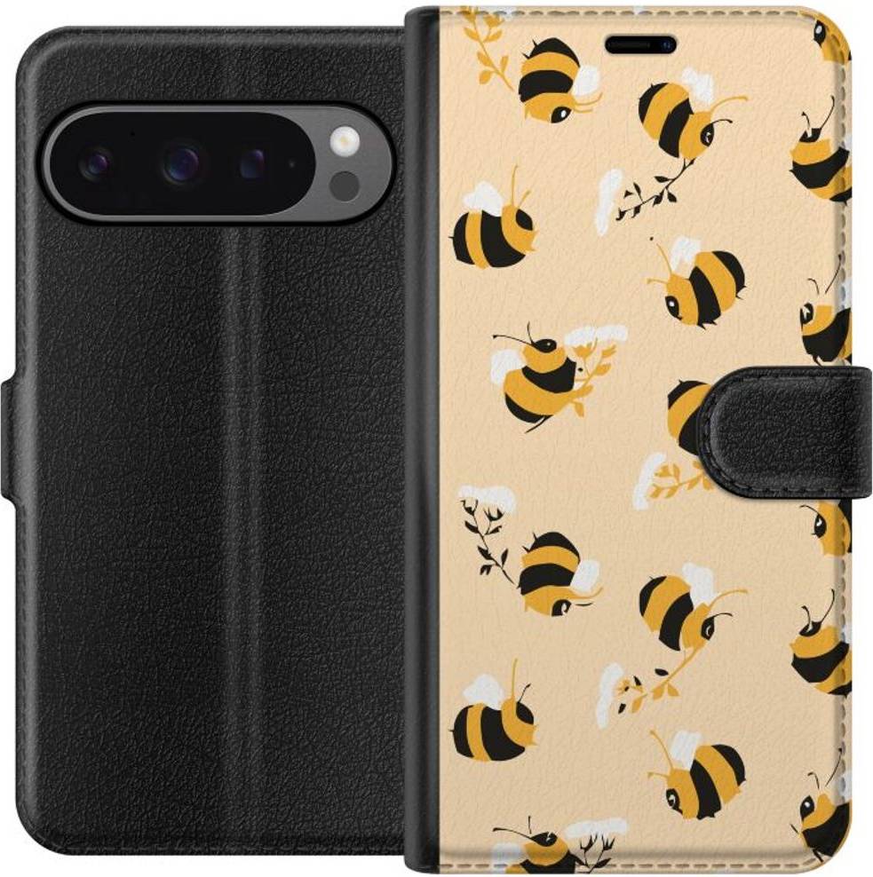 iSecrets Pixel 9 Pro XL Tegnebogsetui Humlor - Sort
