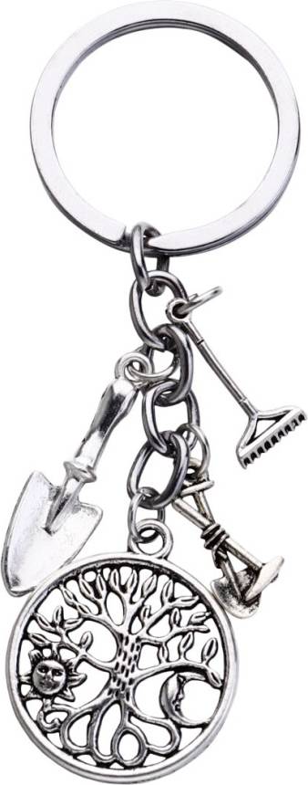 VILLCASE 3Pcs Silver Creative Keychains Metal Key Rings