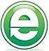 HP Green Circle Sticker with Stylized Lowercase e