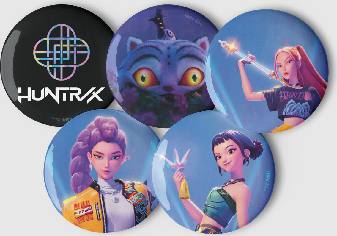 K-Pop Demon Hunters Pin-Back Buttons 5-Pack