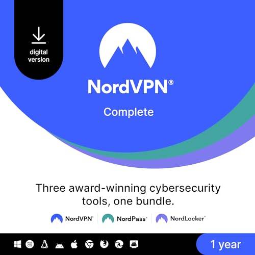 Vpn NordVPN Complete 1-Year VPN Cybersecurity Software Bundle