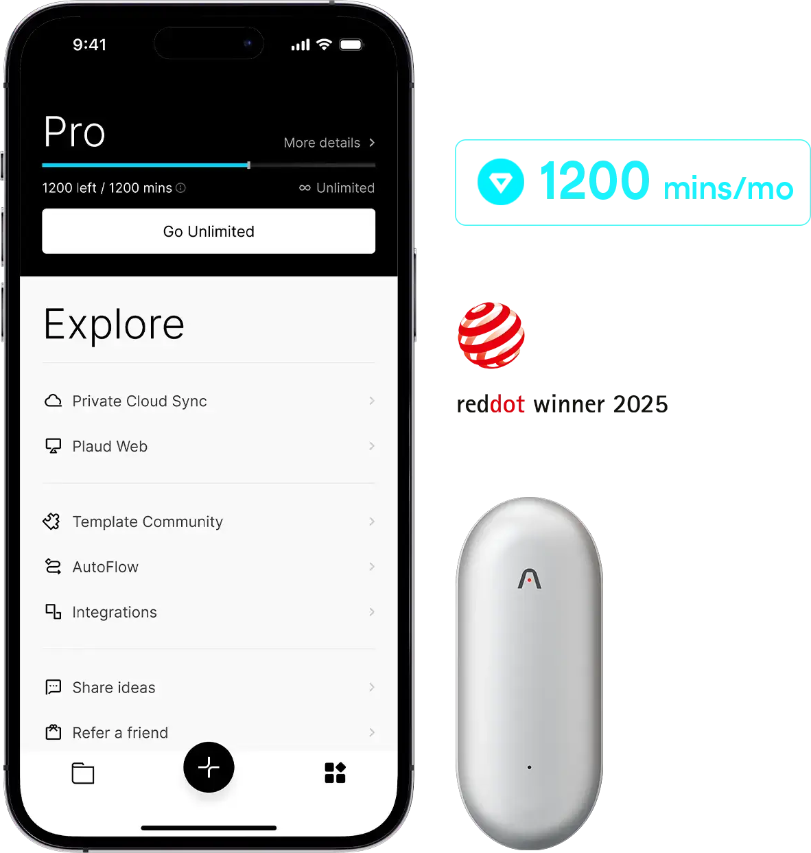 Plaud ai Plaud NotePin AI Annual Pro Plan