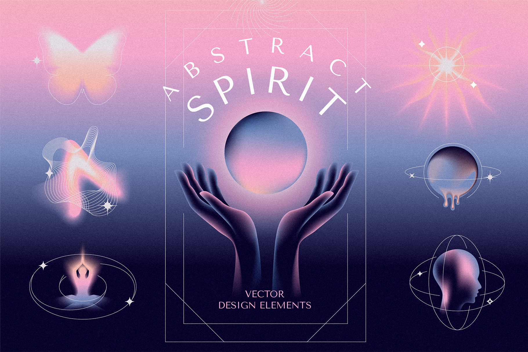 Abstract Spirit Vector Elements Poster