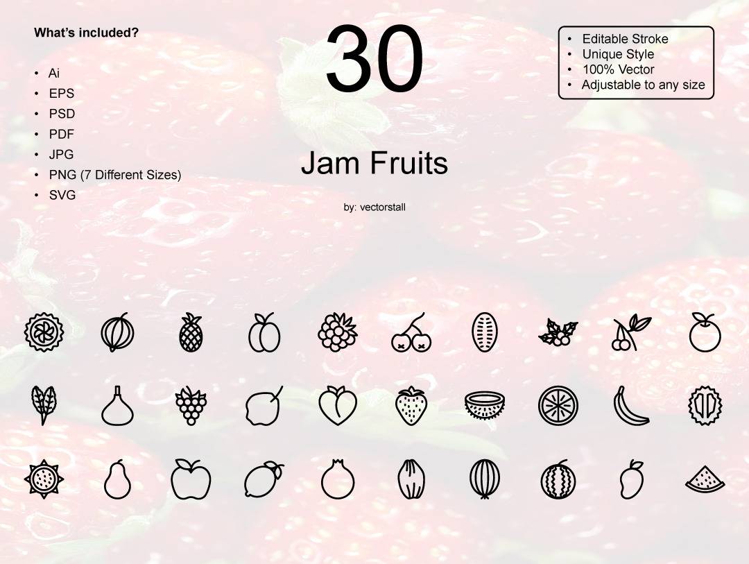 Jam Fruits Sticker Set