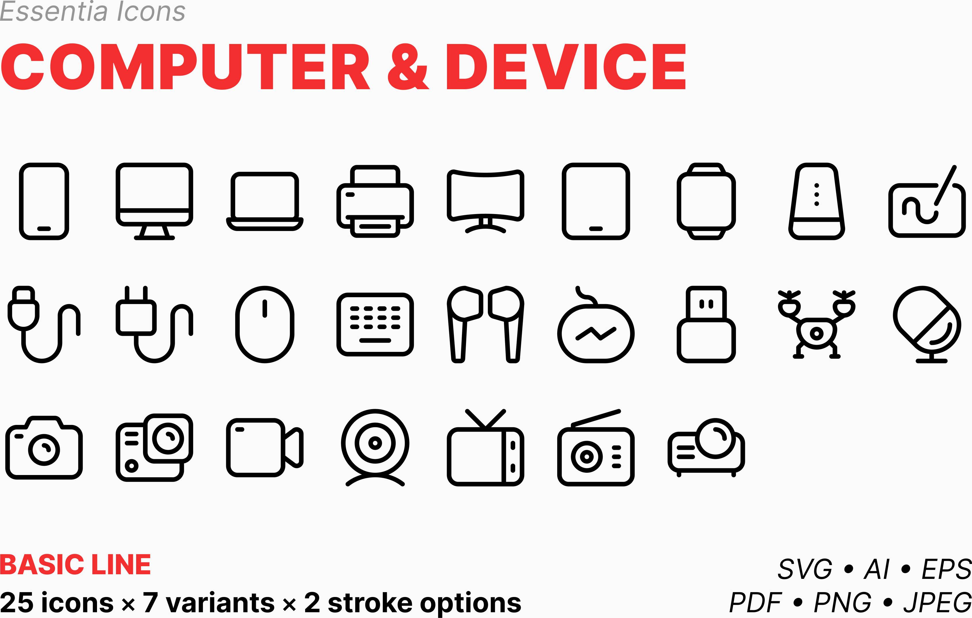 TOTTO Computer Device Icons Line