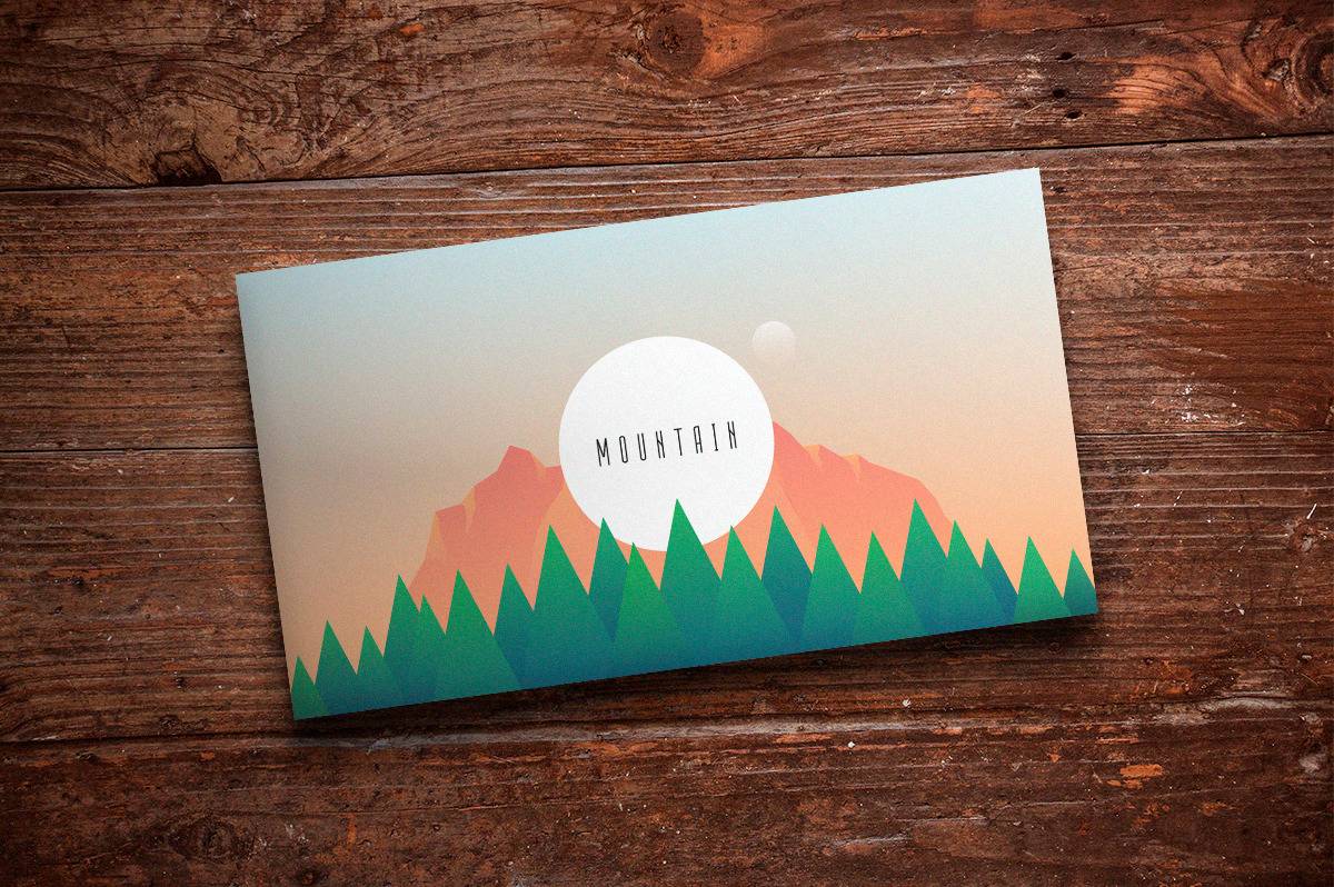 Mountain Logo Rayback Design Poster