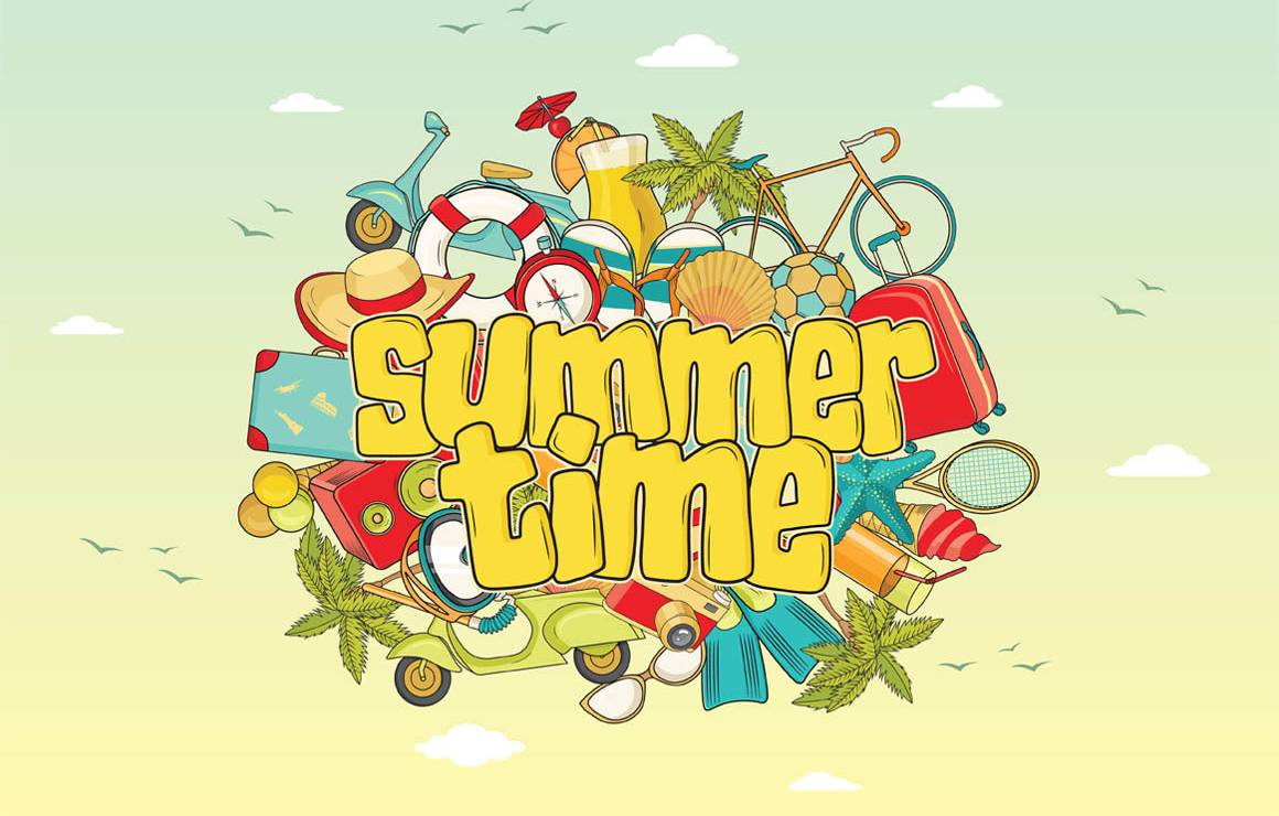 Summer Time Vector Backgrounds Poster