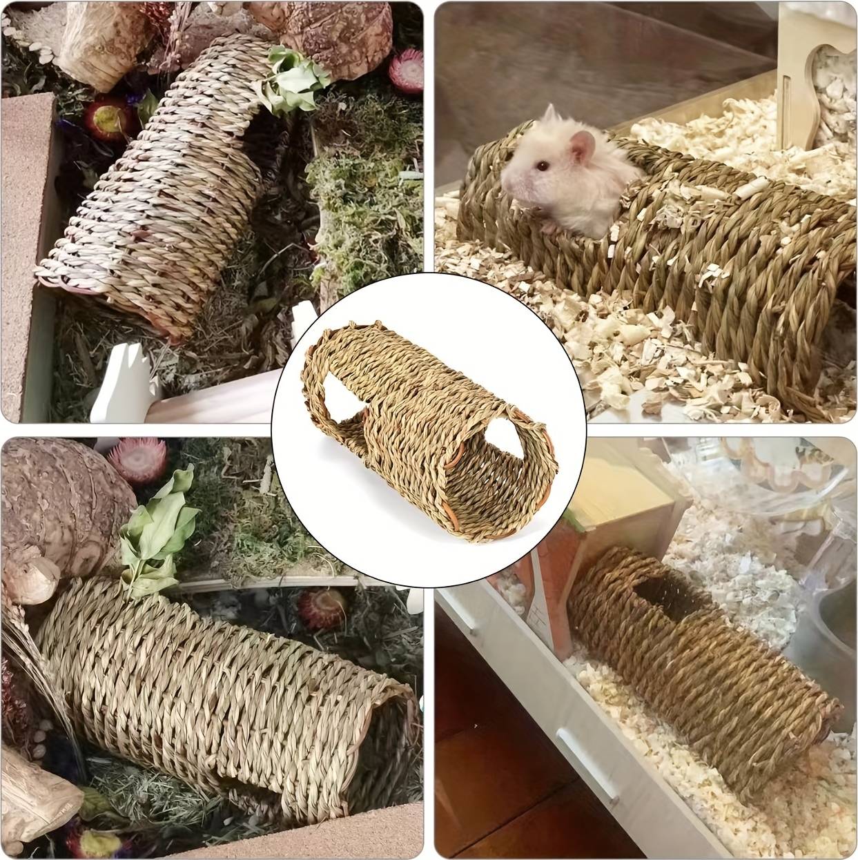 Temu Grass Rope Hamster Tunnel 4.7 Inches