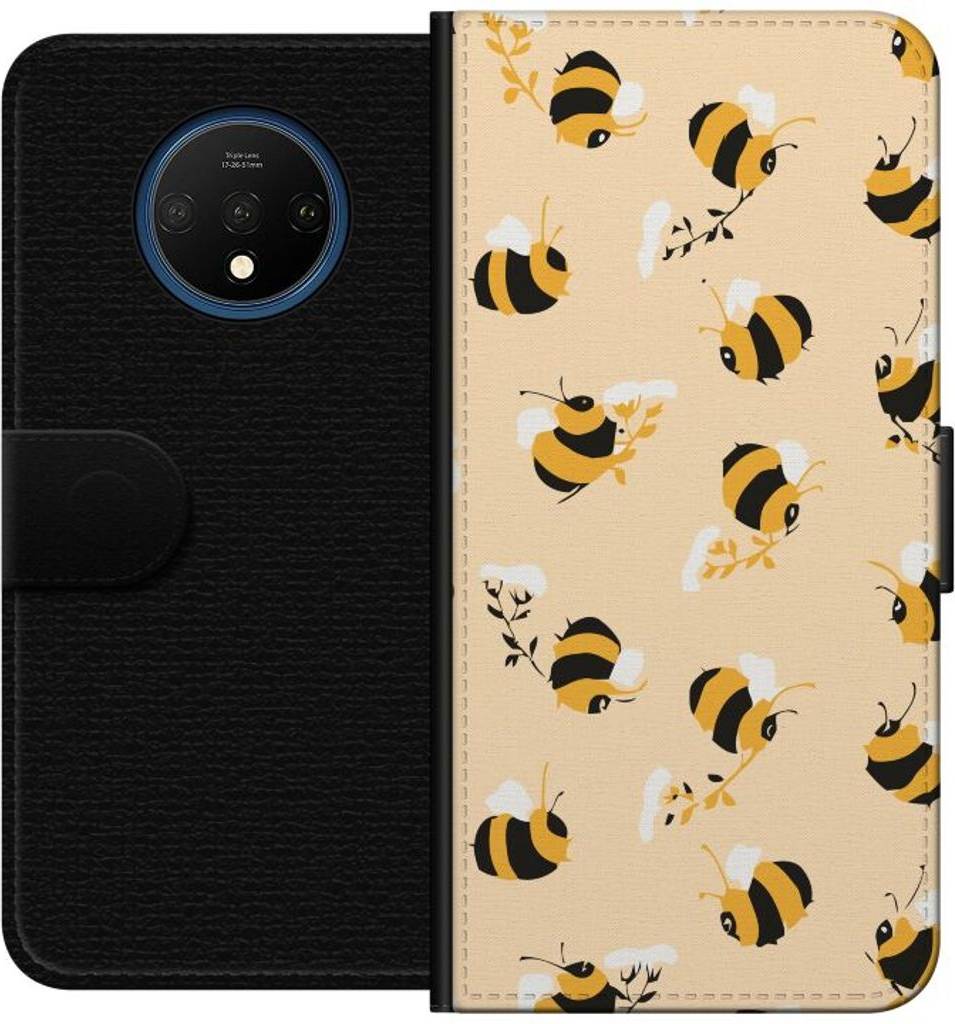 iSecrets OnePlus 7T Tegnebogsetui Humlor - Sort
