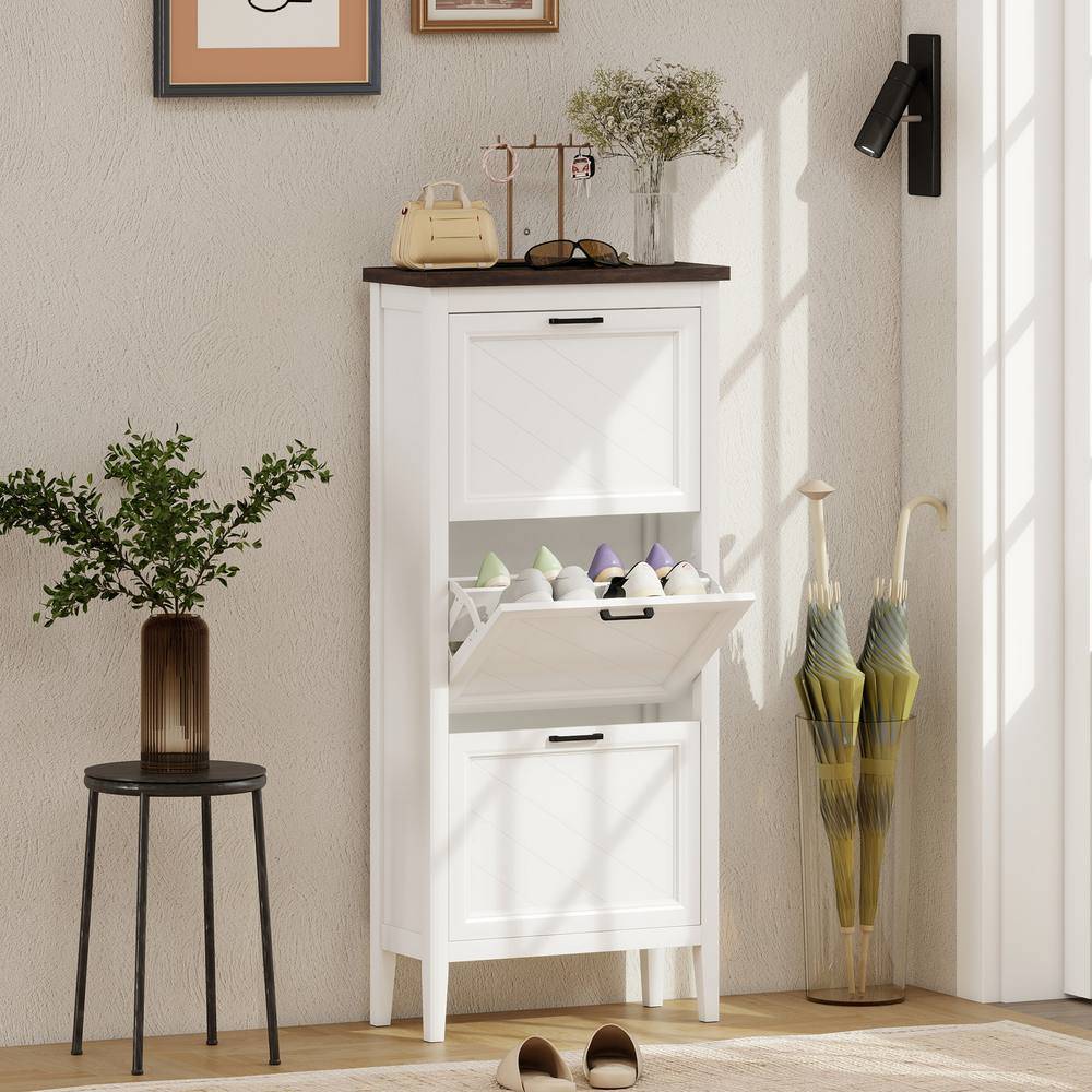 Homcom Cabinet 3 Flip Drawers Shoe Rack