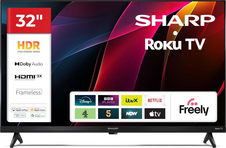 Sharp 32-Inch HD Ready Frameless LED Roku Smart TV