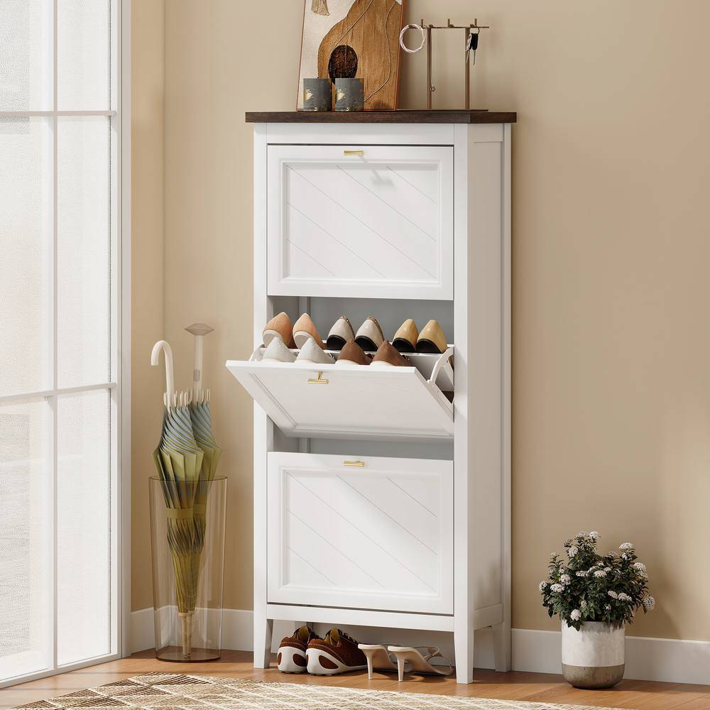Homcom Cabinet 3 Flip Drawers Shoe Rack