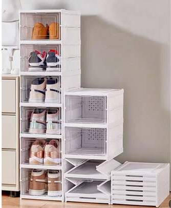 One piece box Shein 6-Tier Folding Box One-Piece Shoe Rack