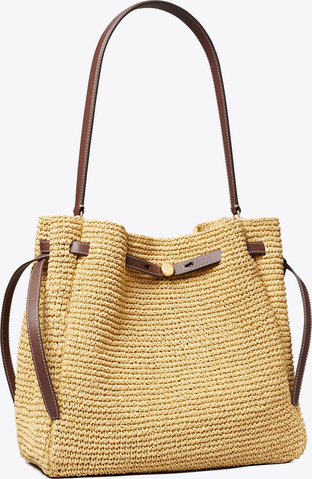Tory Burch Large Romy Straw Bucket Bag
