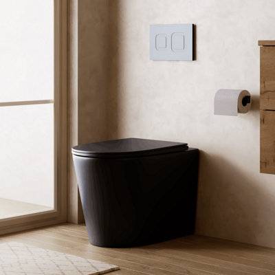 Scene Rimless Back To Wall Toilet Matt Black