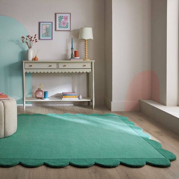 Dunelm Milo Scallop Plain Wool Rug