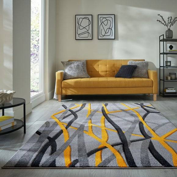 Dunelm Mirage Reeds Abstract Wave Rug