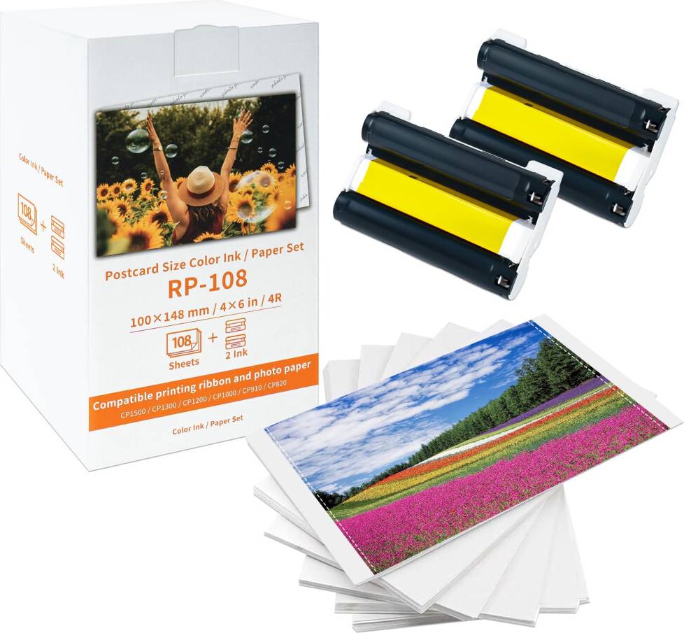Canon selphy cp1500 Compatible Canon Selphy CP1500 Color Ink Paper Set