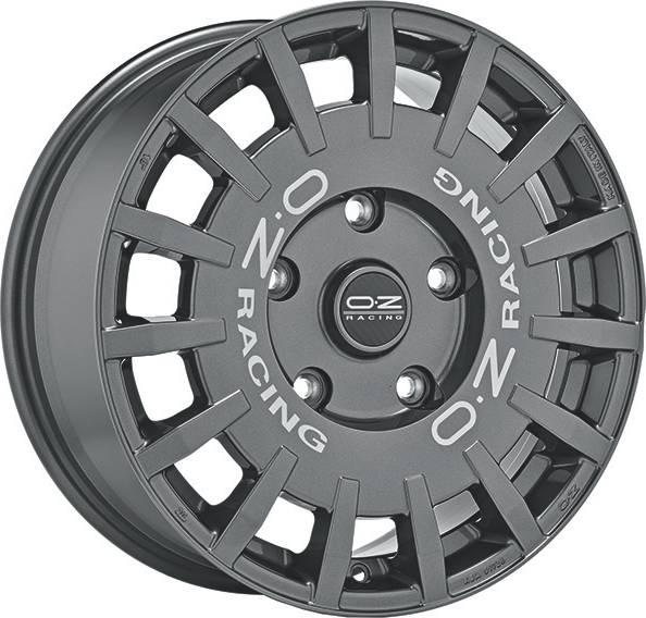 OZ Racing Rally Dark Graphite Silver Lettering 8x19 5 114.3 ET45 B75