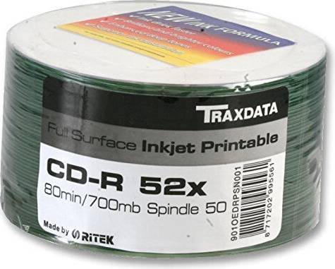 Traxdata Cd-R 52X Printable Shrink Pack