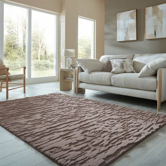 Dunelm Faux Fur Abstract Luxe Rug