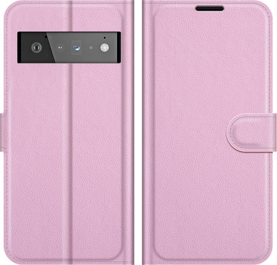 Google Pixel 6 Pro Fodral Litchi Rosa