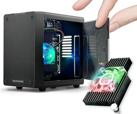 ElectroCookie Mini PC Fodral för Raspberry Pi 5 - Svart