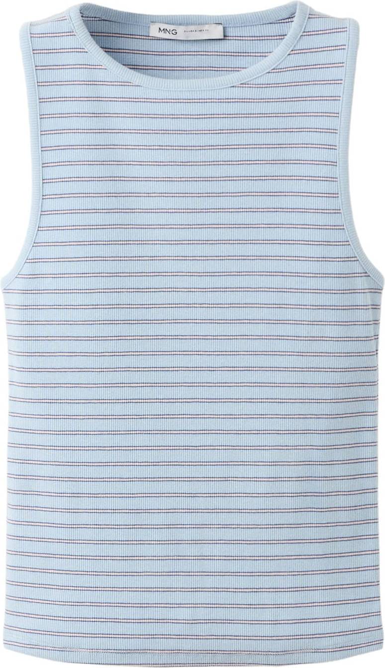 Mango Ribbed Cotton Blend Top - Blue