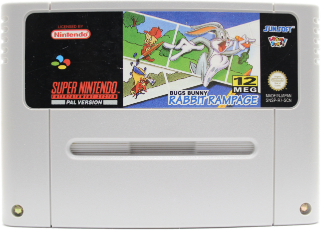 Bugs Bunny Rabbit Rampage SNES Cart