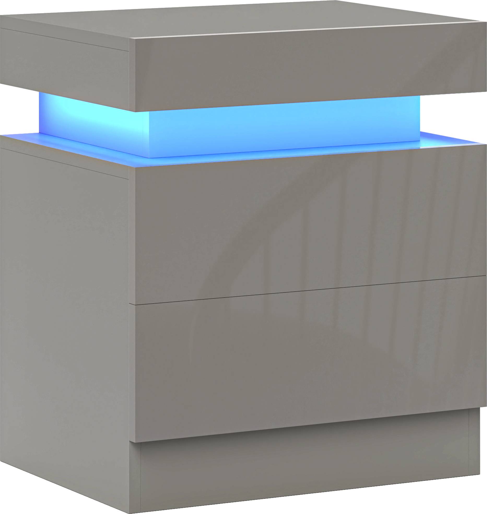 Homcom Grey with LED Light Bedside Table